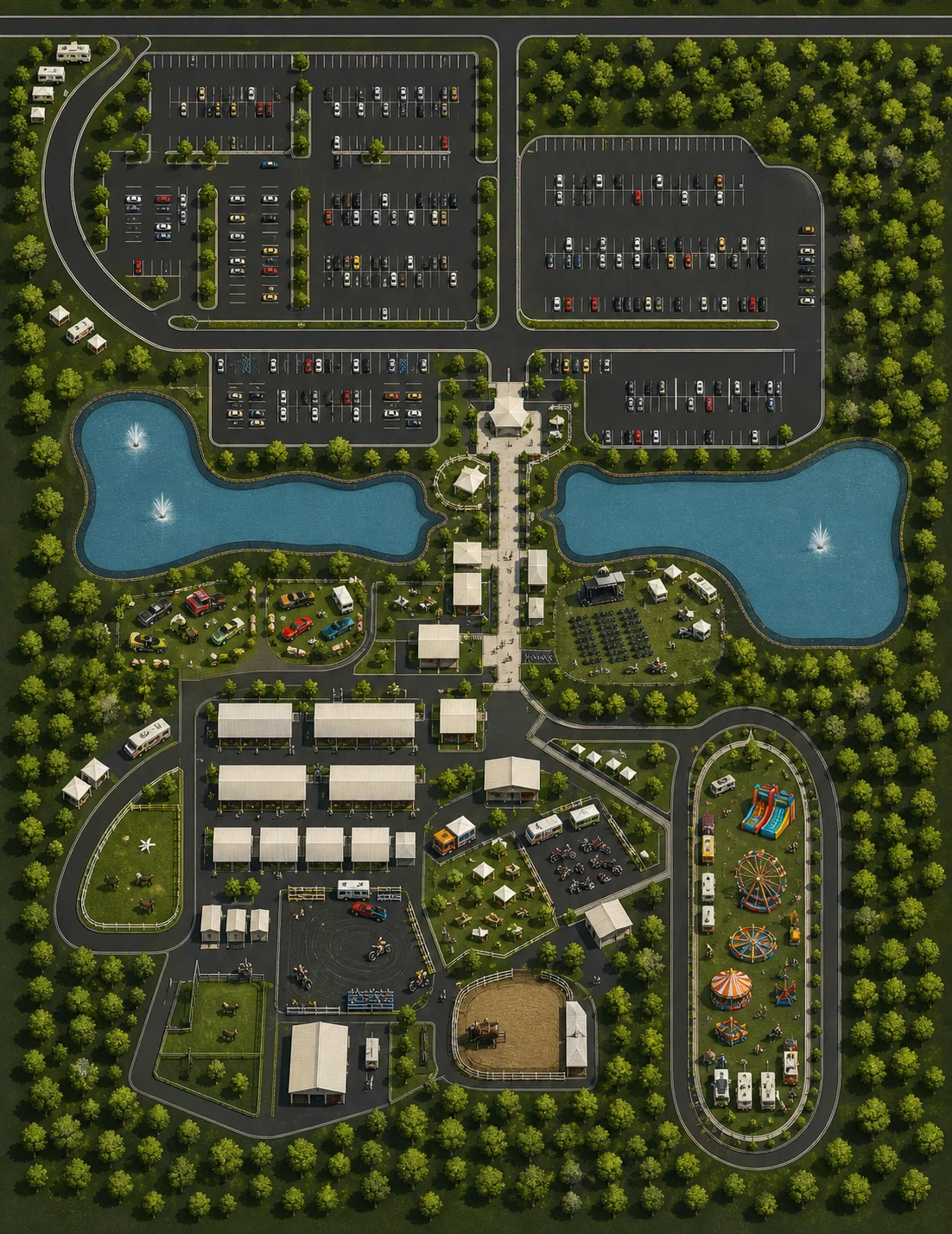 Preliminary illustrated Street Beat event grounds with ten numbered zones; full descriptions in the map key